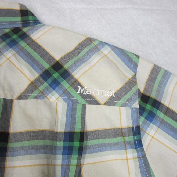 Marmot Meeker Short Sleeve Plaid Shirt Moonbeam Men's Small - Picture 4 of 4